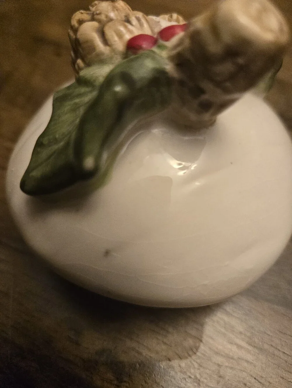 Vintage Cracker Barrel 3D Red Green Winter Christmas Holiday Garden Teapot